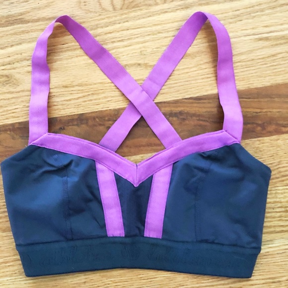 Lululemon Athletica Sports Bra Size 4 Gray/Purple - Picture 1 of 4